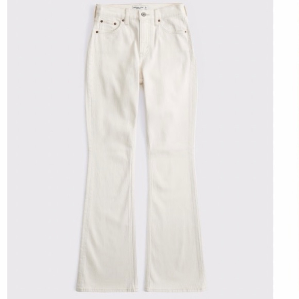 Abercrombie & Fitch Cream Bootcut Jeans